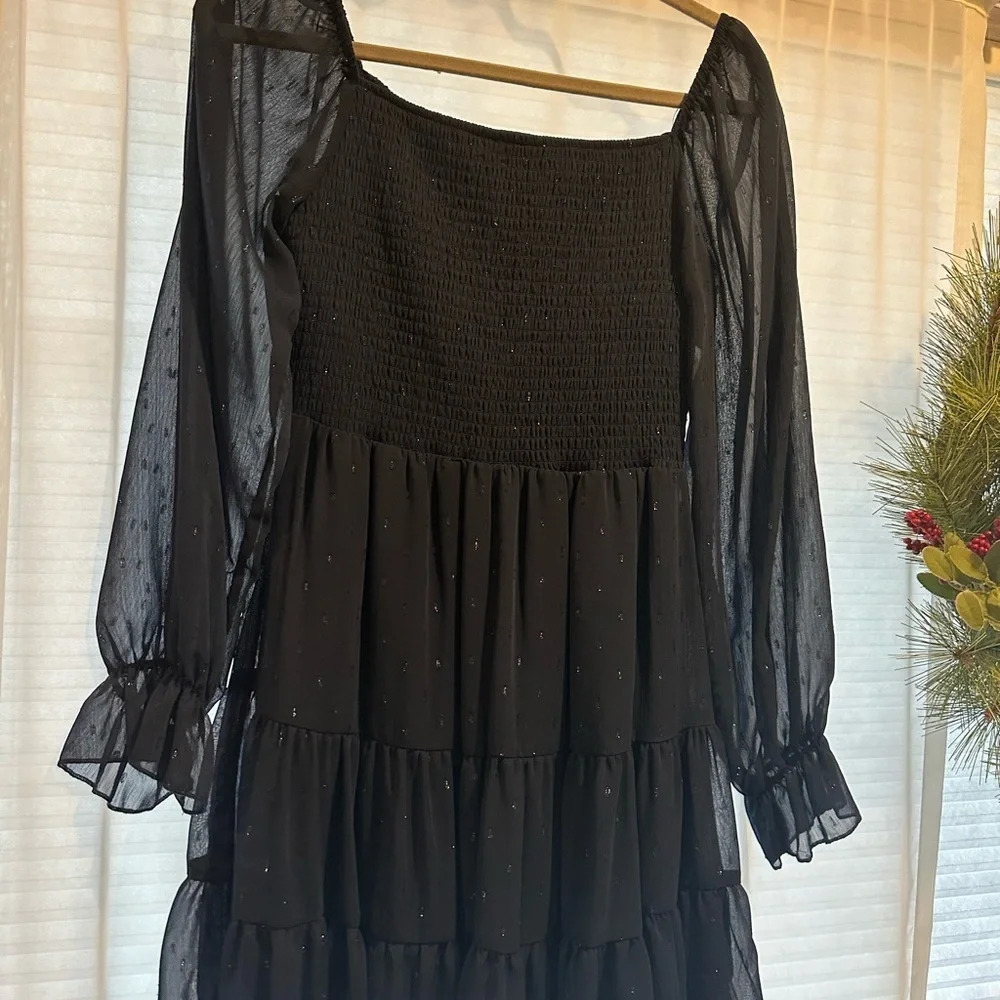 Altar'd State Navy Long Sleeve Shimmery Dress - Size Small - Picture 3 of 4